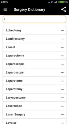 Surgery Dictionary android App screenshot 1